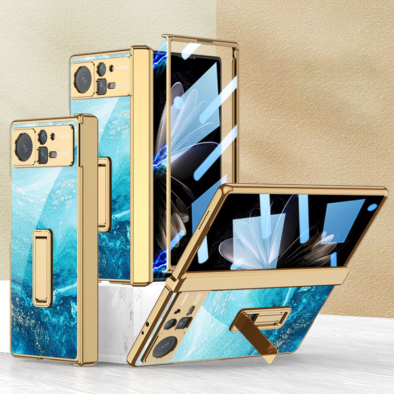 GKK For Xiaomi Mix Fold 2 5G Magnetic Hinge Protection Hard PC Phone Case Pattern Printing Kickstand Protective Shell Cover with Tempered Glass Film GKK For Xiaomi Mix Fold 2 5G Magnetic Hinge Protection Hard PC Phone Case Pattern Printing Kickstand Protective Shell Cover with Tempered Glass Film